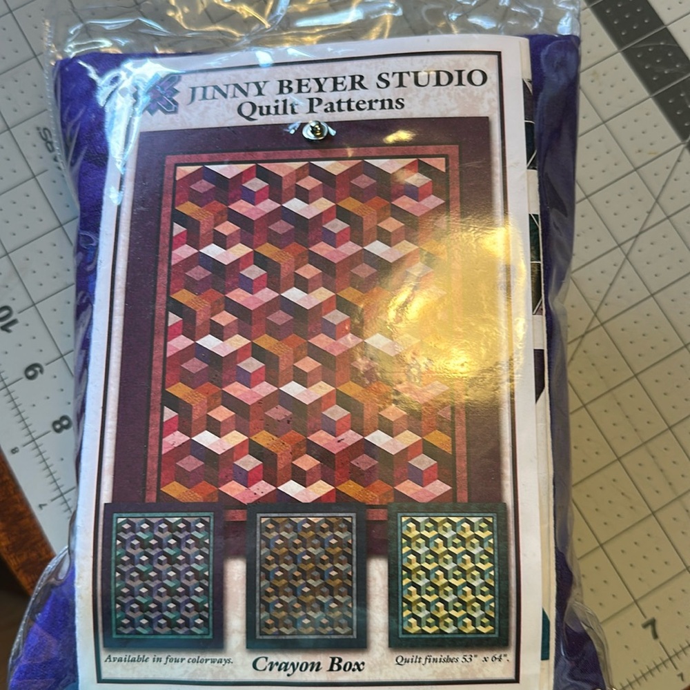 3-D Jenny Beyer Studio Quilt pattern finished size 53x64. “Crayon box”